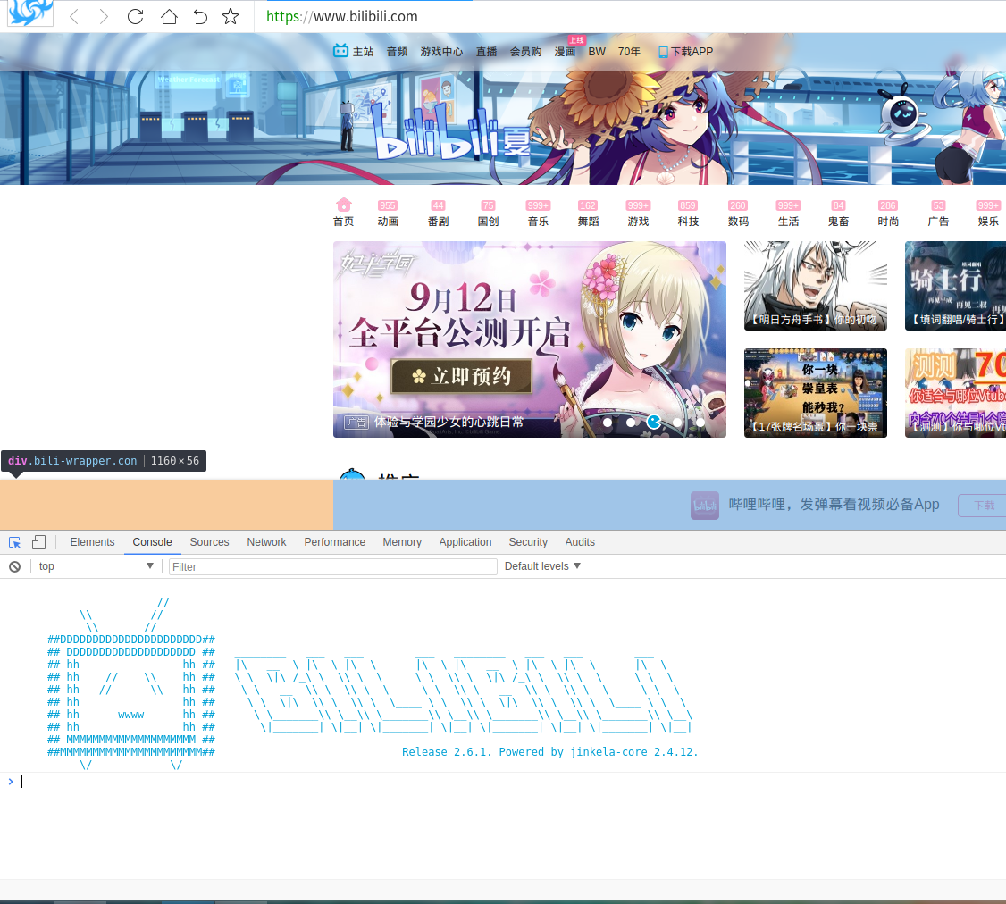 bilibili console